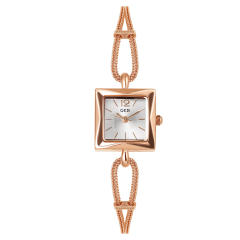 Concise square design chain band women watch