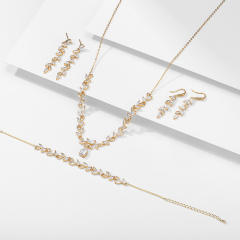 Elegant cubic zircon copper diamond necklace set