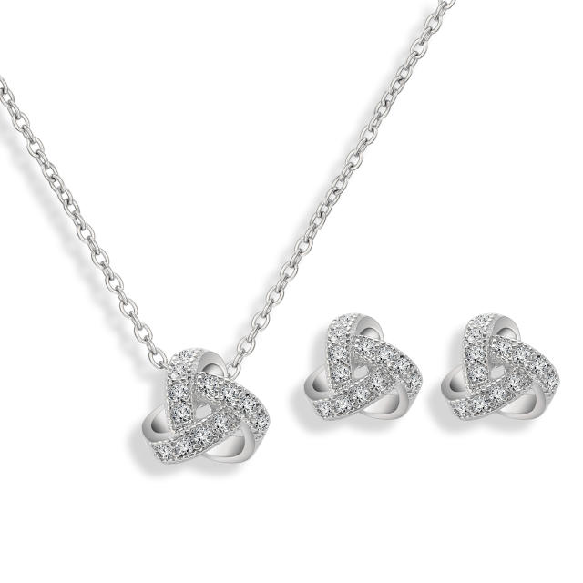 Korean fashion diamond twist triangle jewelry set