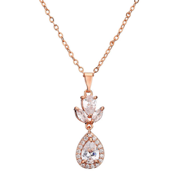 Popular cubic zircon diamond necklace set