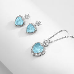Sweet heart cubic zircon diamond necklace set