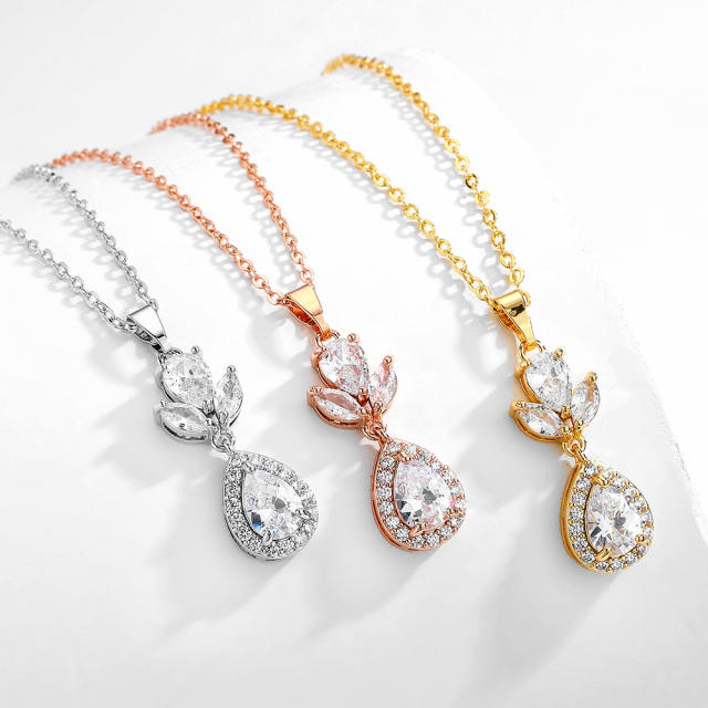 Popular cubic zircon diamond necklace set