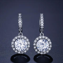 Round piece cubic zircon diamond necklace set
