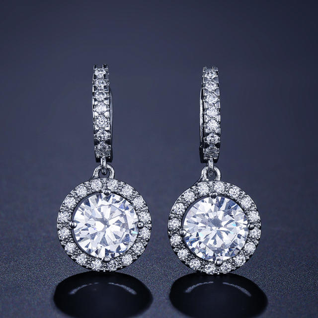 Round piece cubic zircon diamond necklace set
