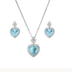 Sweet heart cubic zircon diamond necklace set