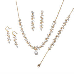 Elegant cubic zircon copper diamond necklace set