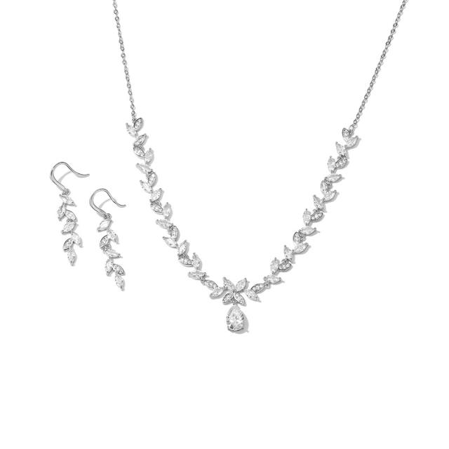 Elegant cubic zircon copper diamond necklace set