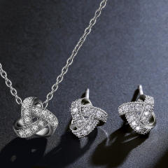 Korean fashion diamond twist triangle jewelry set