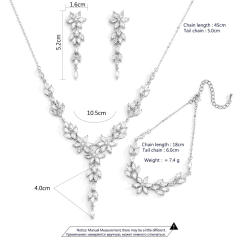 Elegant cubic zircon wedding diamond necklace set