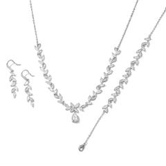 Elegant cubic zircon copper diamond necklace set