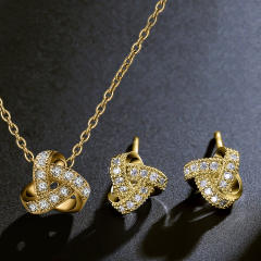 Korean fashion diamond twist triangle jewelry set