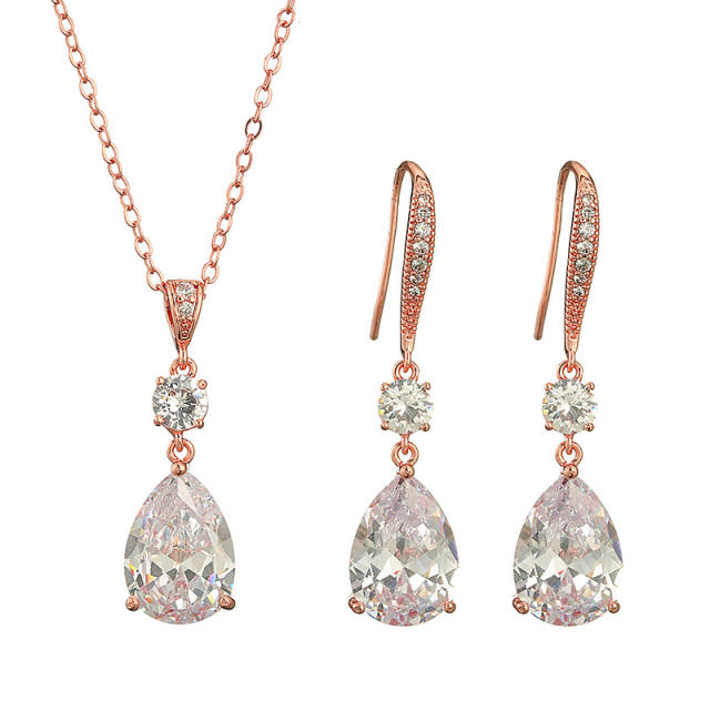 AAA cubic zircon drop jewelry set