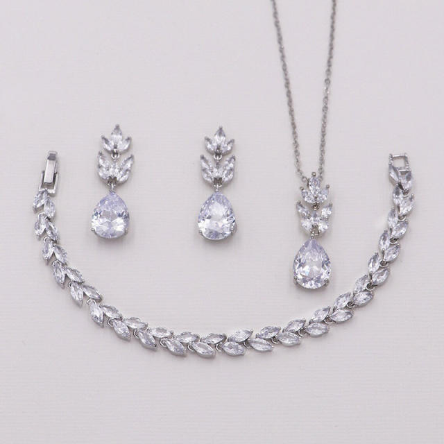 Classic AAA  cubic zircon copper jewelry set