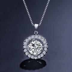 Round piece cubic zircon diamond necklace set