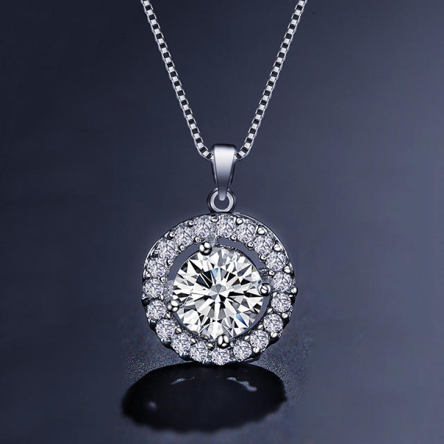 Round piece cubic zircon diamond necklace set
