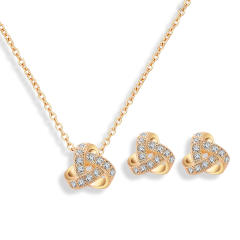 Korean fashion diamond twist triangle jewelry set