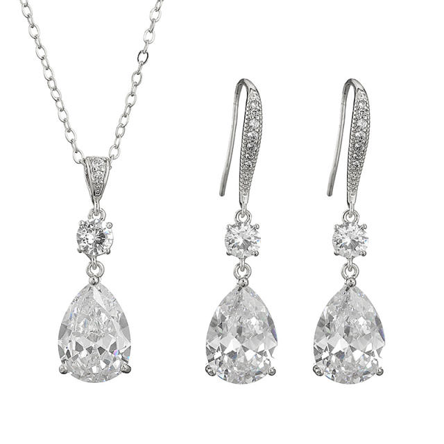 AAA cubic zircon drop jewelry set