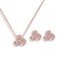 Korean fashion diamond twist triangle jewelry set