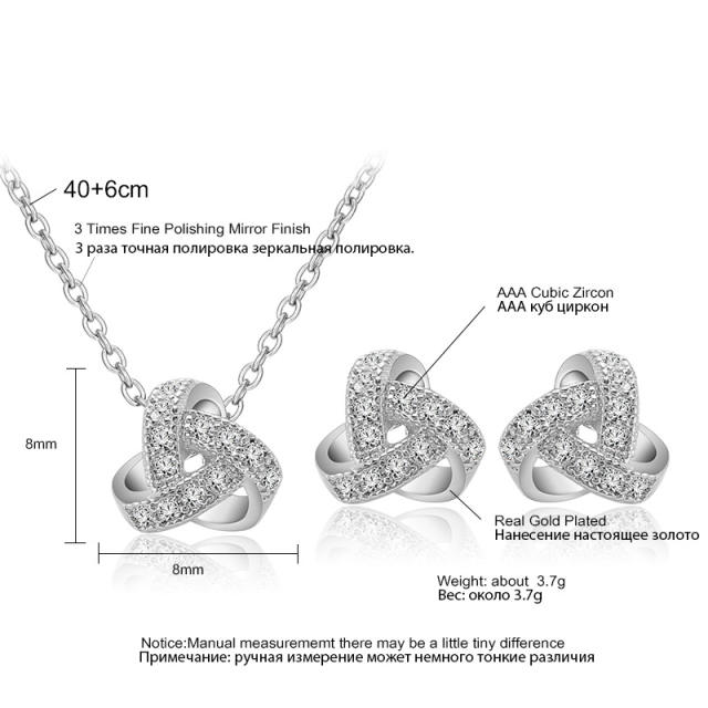 Korean fashion diamond twist triangle jewelry set