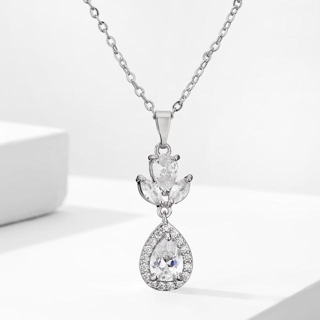 Popular cubic zircon diamond necklace set