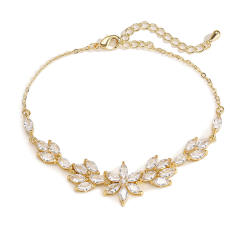 Creative cubic zircon flower copper slide bracelet