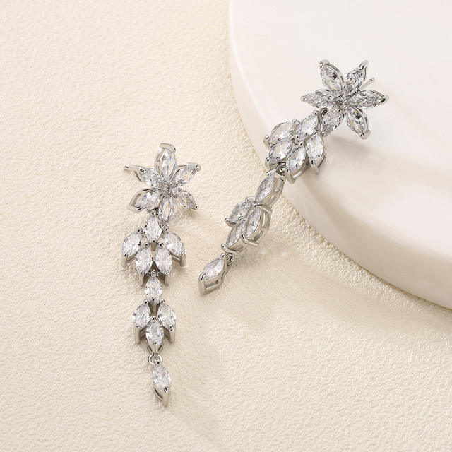 Elegant cubic zircon wedding diamond necklace set