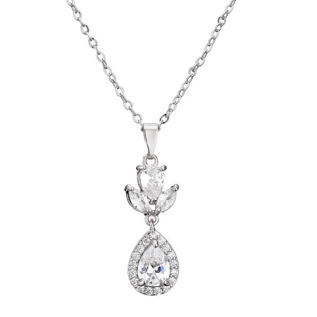 Popular cubic zircon diamond necklace set