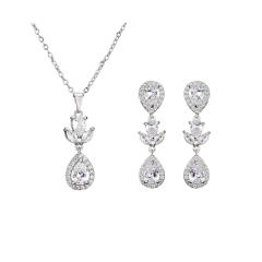 Popular cubic zircon diamond necklace set