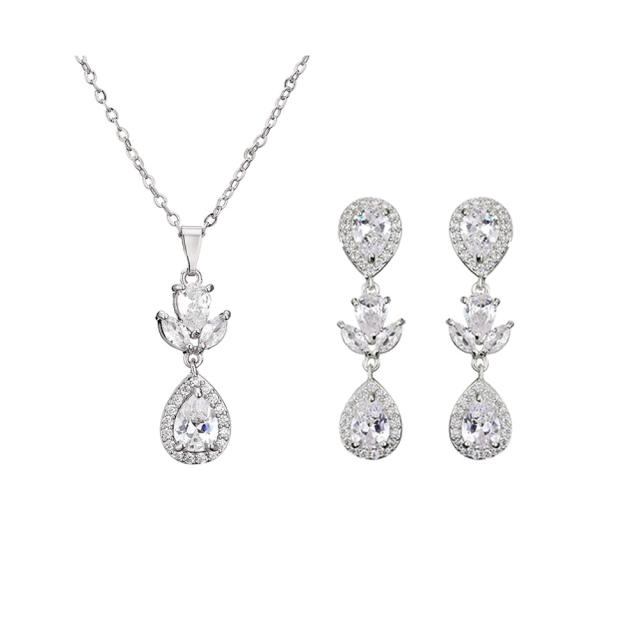 Popular cubic zircon diamond necklace set