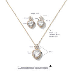 Sweet heart cubic zircon diamond necklace set