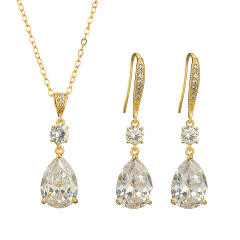 AAA cubic zircon drop jewelry set