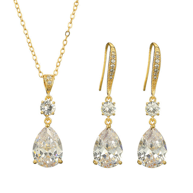 AAA cubic zircon drop jewelry set