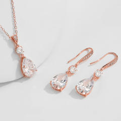 AAA cubic zircon drop jewelry set