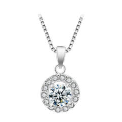 Round piece cubic zircon diamond necklace set