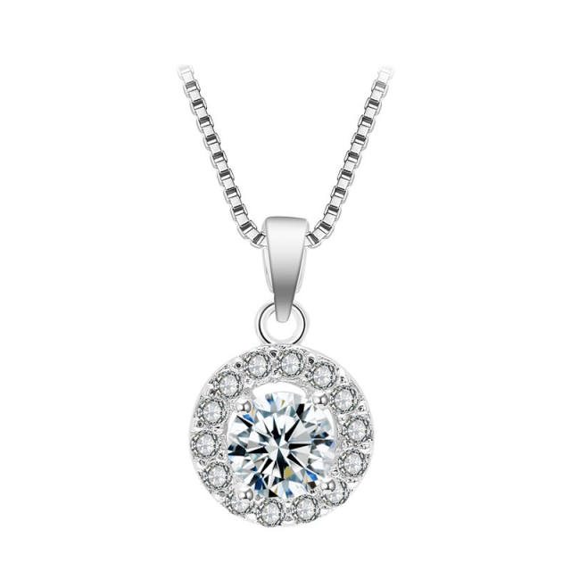Round piece cubic zircon diamond necklace set