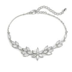 Creative cubic zircon flower copper slide bracelet