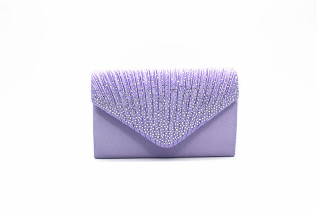 Classic color satin with diamond clutch evening bag