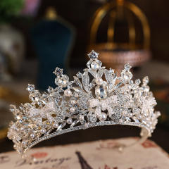 Luxury baroque trend pearl crystal beads crown