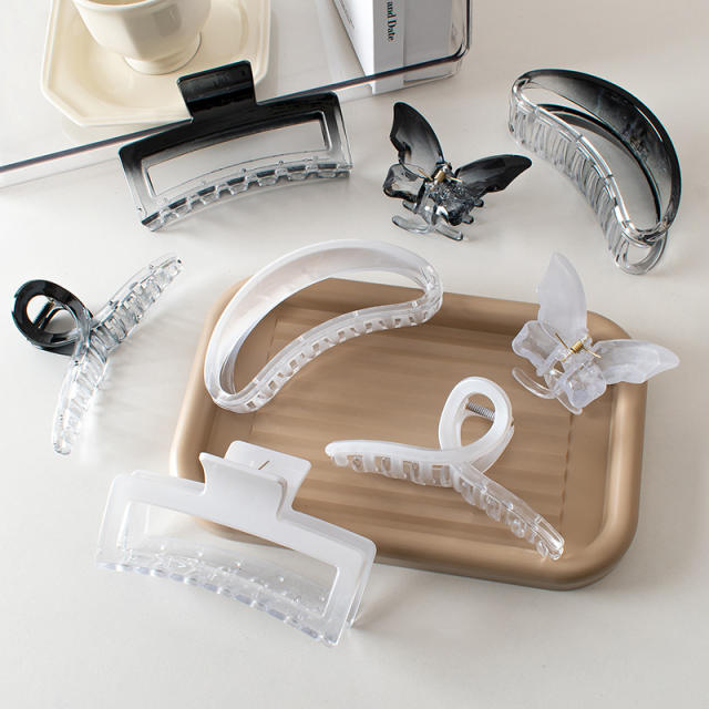 Large size Gradient color plastic hair claw clips