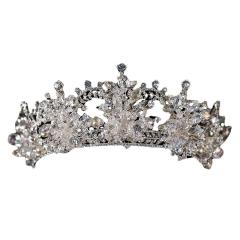 Luxury handmade crystal beads pearl wedding crown