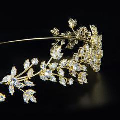 Elegant cubic zircon flower copper headdresses