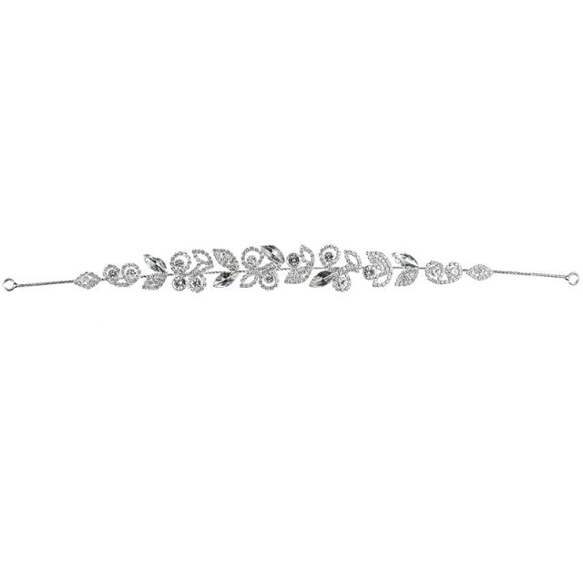 Concise cubic zircon flower wedding headdresses