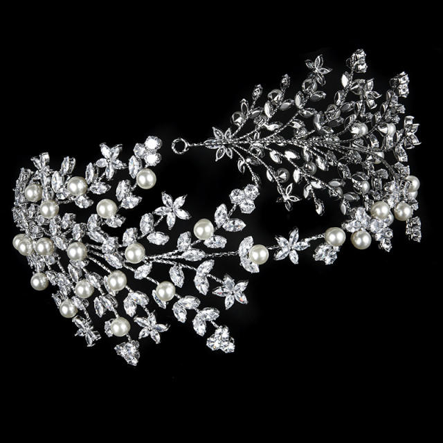 Real gold plated cubic zircon copper headdresses