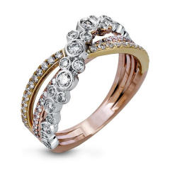 Cross design cubic zircon setting diamond rings