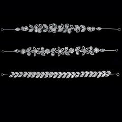 Concise cubic zircon flower wedding headdresses