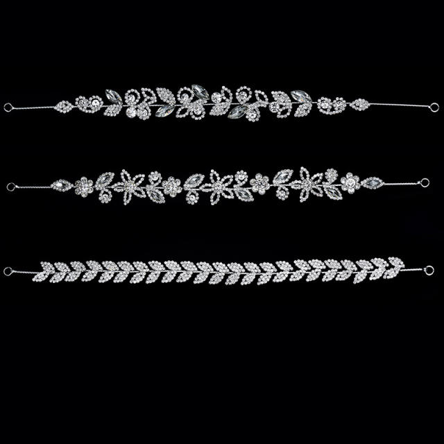Concise cubic zircon flower wedding headdresses