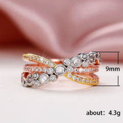 Cross design cubic zircon setting diamond rings