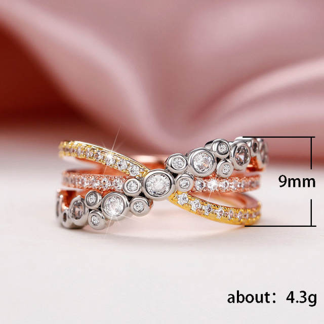 Cross design cubic zircon setting diamond rings