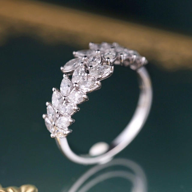 INS Elegant cubic zircon copper diamond rings