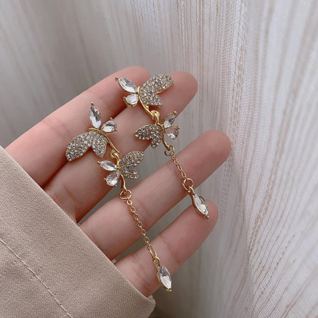 Elegant butterfly tassel earrings